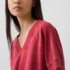 Sudadera oversize de felpa Vintagesoft con cuello en V
