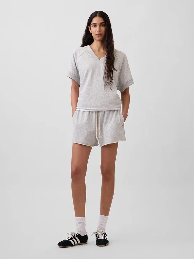 Sudadera oversize de felpa Vintagesoft con cuello en V