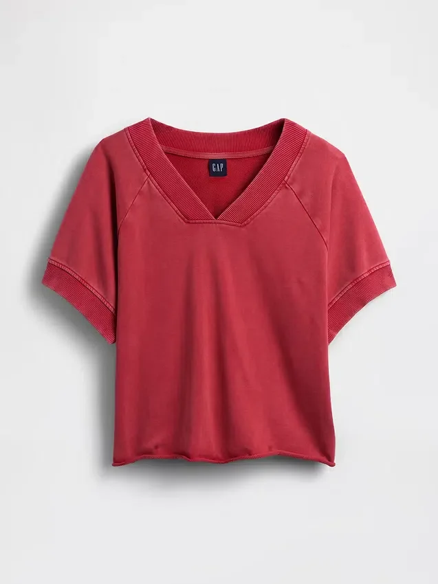 Sudadera oversize de felpa Vintagesoft con cuello en V