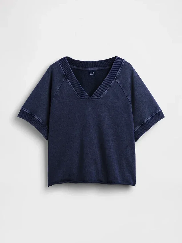 Sudadera oversize de felpa Vintagesoft con cuello en V