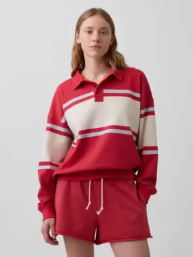 Sudadera tipo polo oversize de felpa Vintagesoft