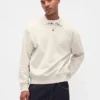 Sudadera tipo polo oversize de tejido grueso para adultos