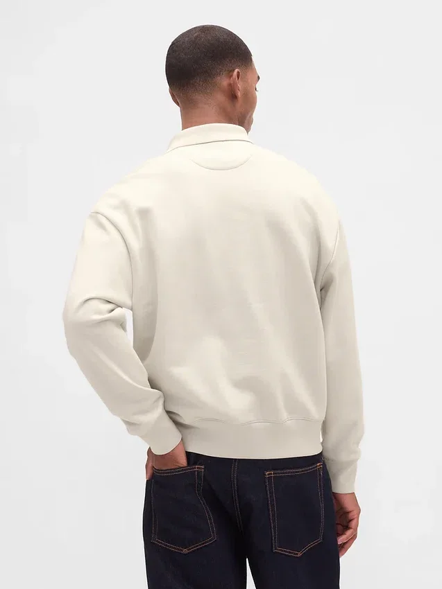 Sudadera tipo polo oversize de tejido grueso para adultos