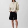 Sudadera tipo polo oversize de tejido grueso para adultos