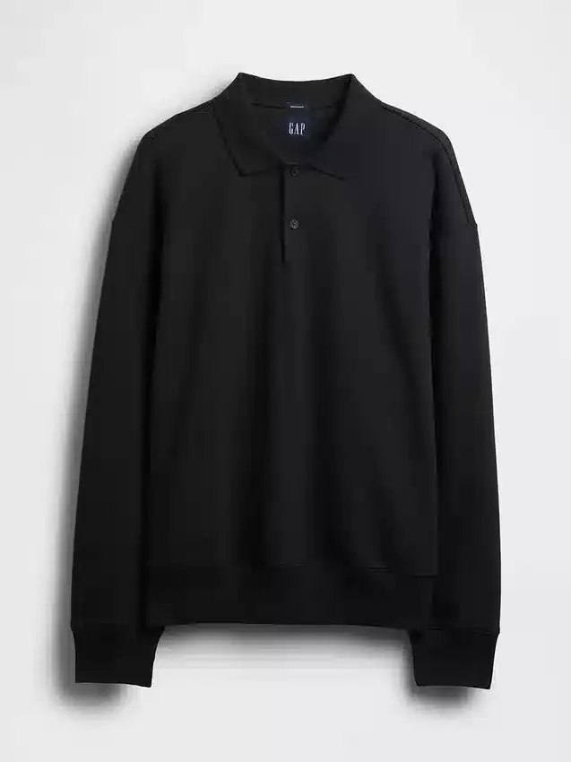 Sudadera tipo polo oversize de tejido grueso para adultos