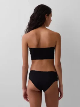 Sujetador bandeau de algodón orgánico elástico con ribete de encaje