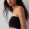 Sujetador bandeau de algodón orgánico elástico con ribete de encaje