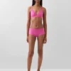 Sujetador triangular de algodón orgánico elástico con ribete de encaje