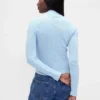 Suéter de cuello alto corto con punto acanalado