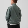 Suéter de felpa Vintagesoft para niños, corte holgado y media cremallera