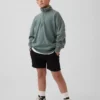 Suéter de felpa Vintagesoft para niños, corte holgado y media cremallera