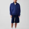 Suéter de felpa Vintagesoft para niños, corte holgado y media cremallera