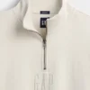 Suéter de logotipo oversize de peso pesado con cremallera de un cuarto