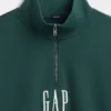 Suéter de logotipo oversize de peso pesado con cremallera de un cuarto