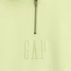 Suéter de logotipo oversize de peso pesado con cremallera de un cuarto