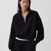 Suéter oversize con media cremallera y cuello en cuña Vintagesoft