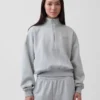 Suéter oversize con media cremallera y cuello en cuña Vintagesoft