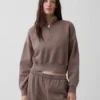 Suéter oversize con media cremallera y cuello en cuña Vintagesoft