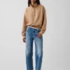Suéter oversize con media cremallera y cuello en cuña Vintagesoft