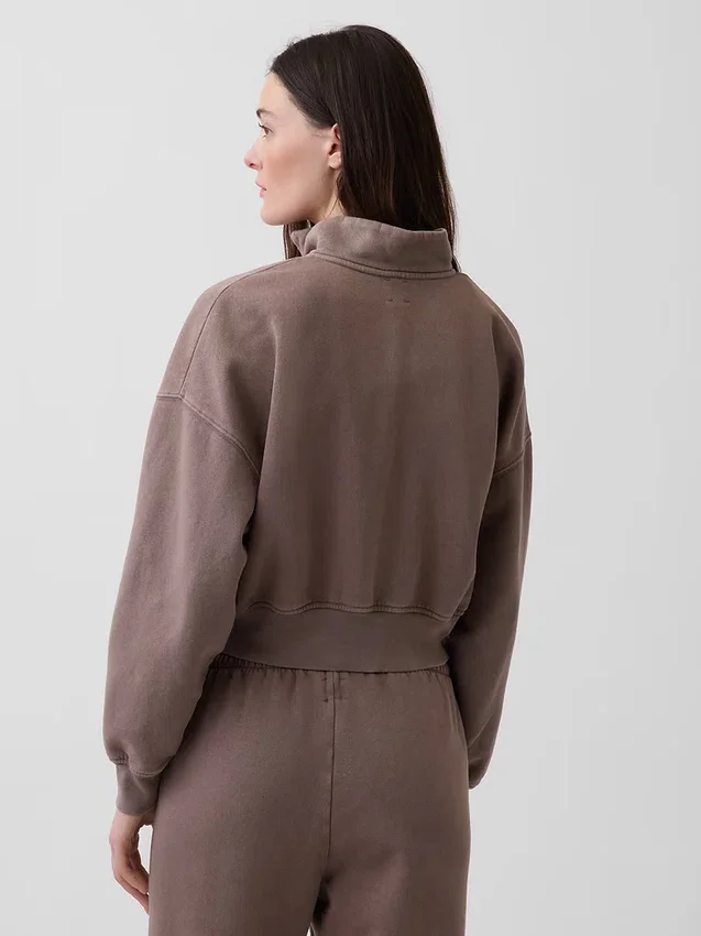 Suéter oversize con media cremallera y cuello en cuña Vintagesoft