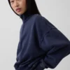 Suéter oversize con media cremallera y cuello en cuña Vintagesoft