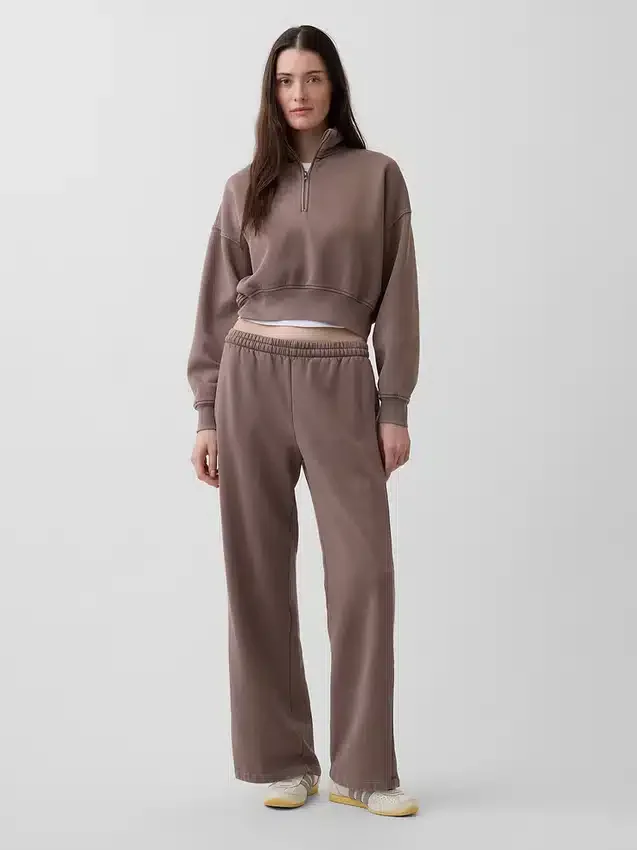 Suéter oversize con media cremallera y cuello en cuña Vintagesoft