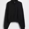 Suéter oversize con media cremallera y cuello en cuña Vintagesoft