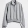 Suéter oversize con media cremallera y cuello en cuña Vintagesoft