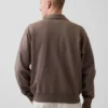 Suéter oversize de peso pesado con cremallera de un cuarto para adultos