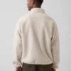 Suéter oversize de sherpa con media cremallera