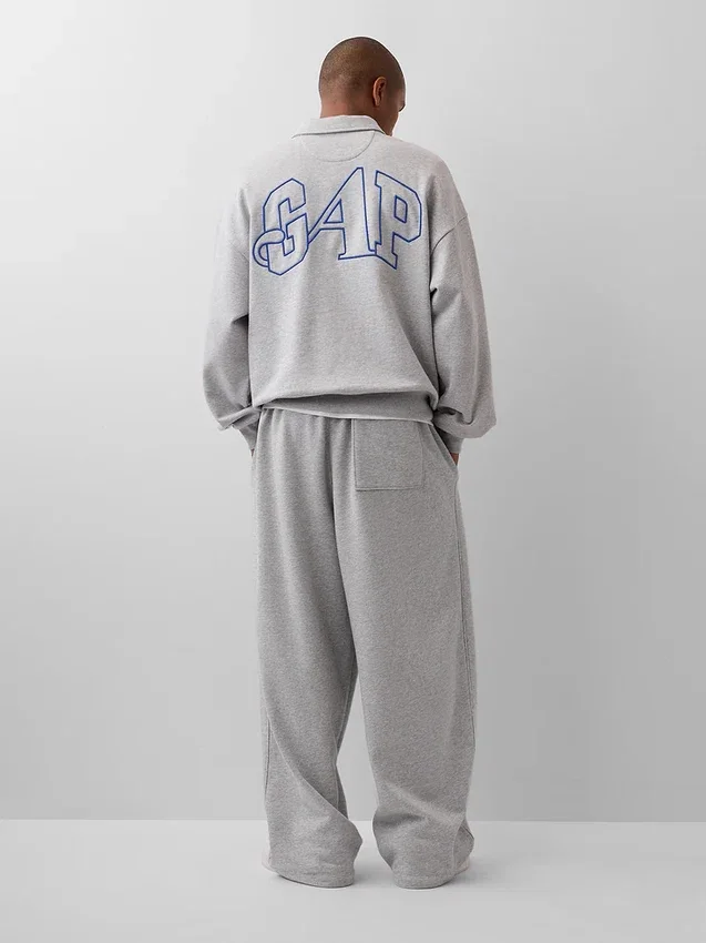 Suéter oversize de tejido grueso con cremallera de un cuarto de GAP × Awake Ny