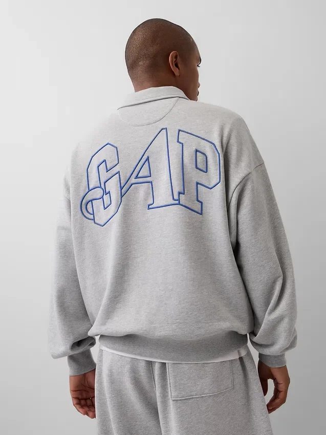Suéter oversize de tejido grueso con cremallera de un cuarto de GAP × Awake Ny