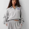 Suéter oversize de tejido grueso con cremallera de un cuarto de GAP × Awake Ny