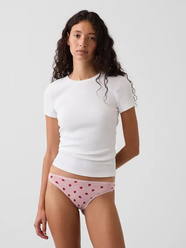 Tanga cheeky de algodón orgánico elástico súper suave