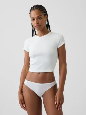 Tanga cheeky de algodón orgánico elástico súper suave