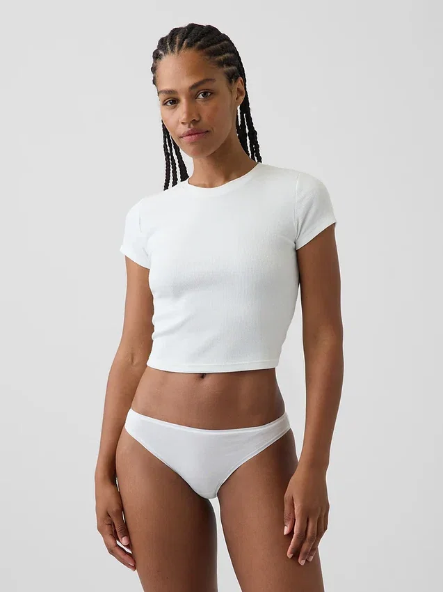 Tanga cheeky de algodón orgánico elástico súper suave