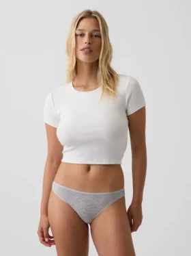 Tanga cheeky de algodón orgánico elástico súper suave