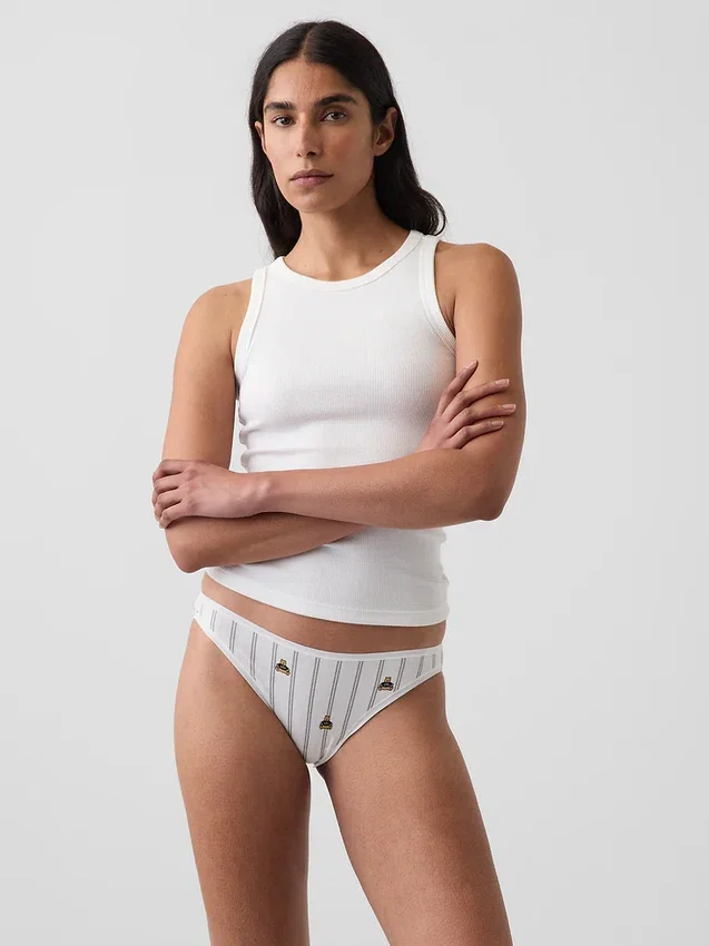 Tanga cheeky de algodón orgánico elástico súper suave