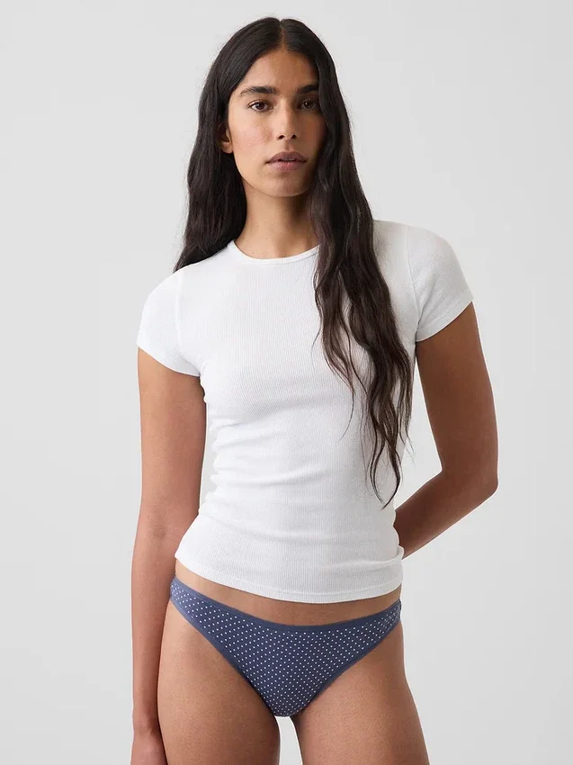 Tanga cheeky de algodón orgánico elástico súper suave