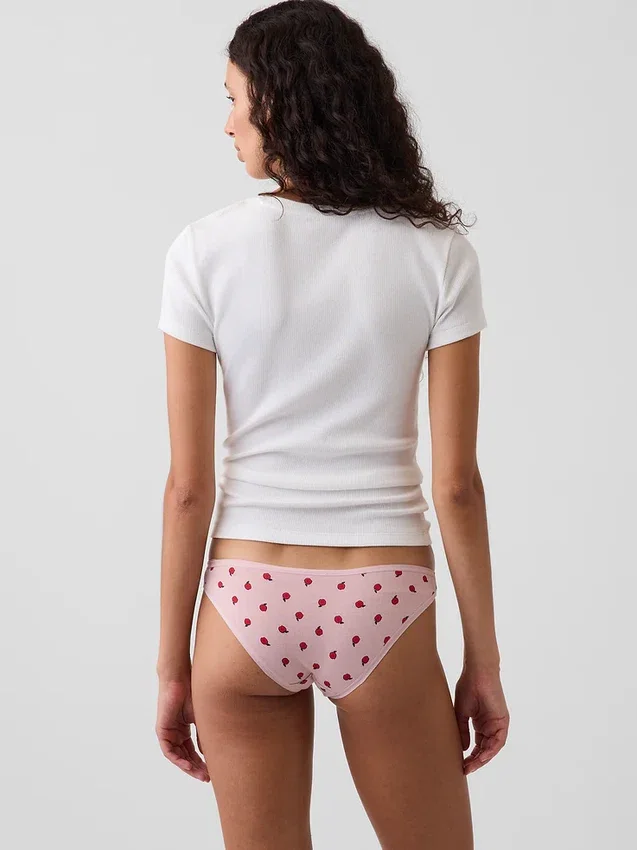 Tanga cheeky de algodón orgánico elástico súper suave