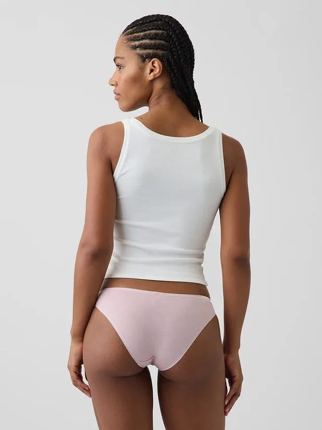Tanga cheeky de algodón orgánico elástico súper suave