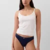 Tanga con logotipo de algodón orgánico elástico