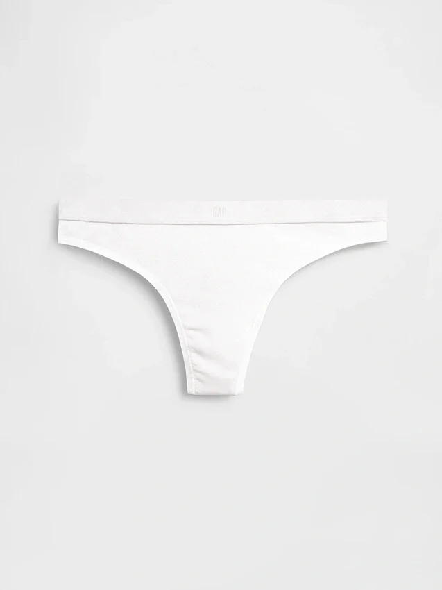 Tanga con logotipo de algodón orgánico elástico