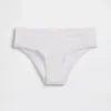 Tanga de algodón orgánico elástico con ribete de encaje
