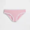 Tanga de algodón orgánico elástico con ribete de encaje