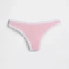 Tanga de algodón orgánico elástico con ribete de encaje