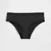 Tanga de algodón orgánico elástico con ribete de encaje