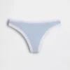 Tanga de algodón orgánico elástico con ribete de encaje