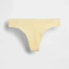 Tanga de algodón orgánico elástico con ribete de encaje