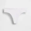 Tanga de algodón orgánico elástico con ribete de encaje